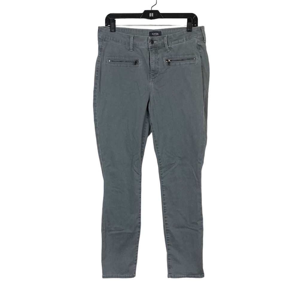 NYDJ gray lift tuck pants size 10 front zip pockets